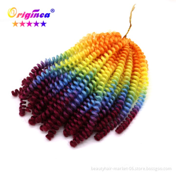 100g 8inch 30strands/pack synthetic curly hair extension ombre colored spring twist curl crochet braids hair